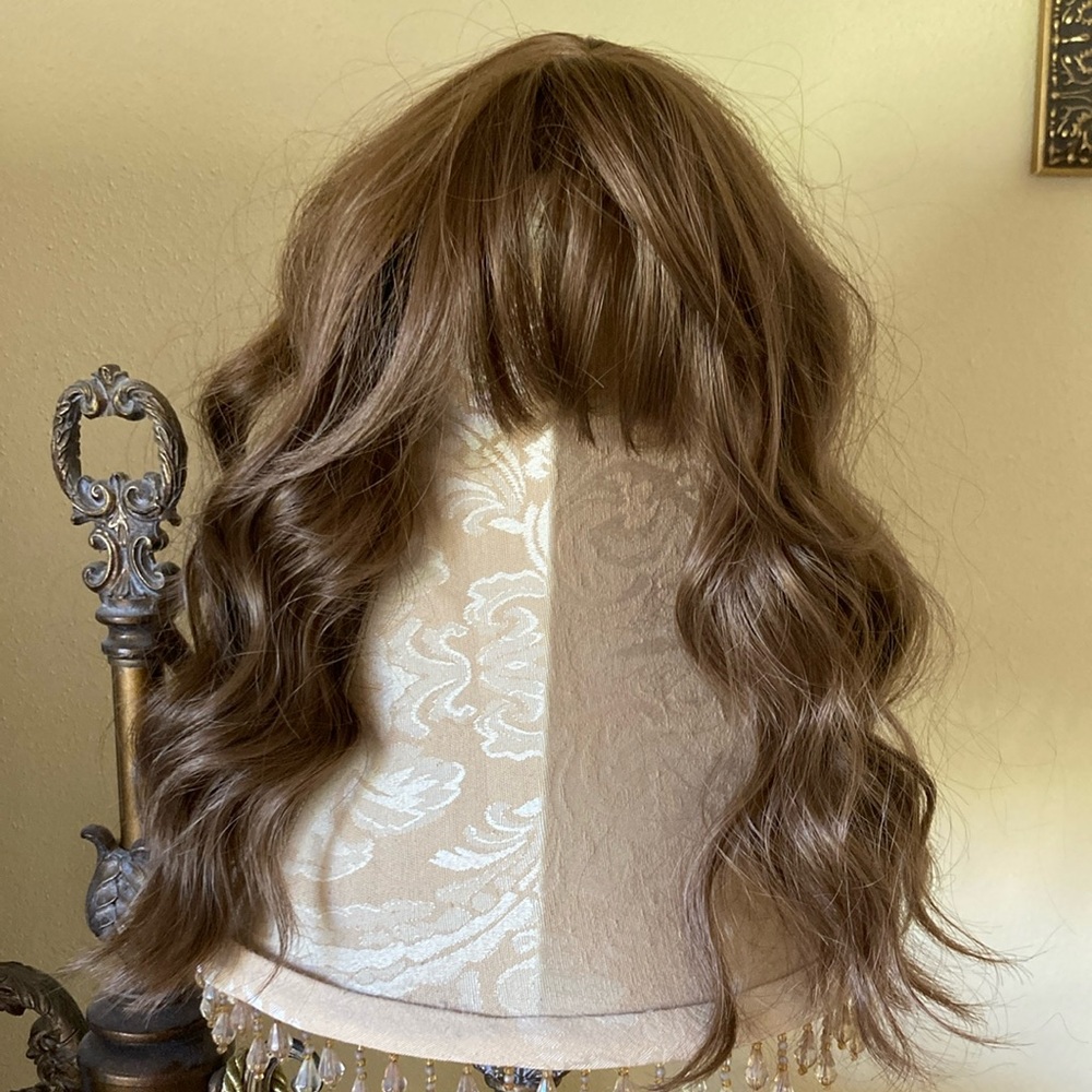 Caramel Brown Voluminous Wavy Hairpiece FREE GIFT